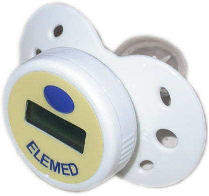 ELEMED Ciuccio Temp MP200 silikonowy smoczek z termometrem cyfrowym, biały, ortodontyczny, BPA free, dla niemowląt 0+
