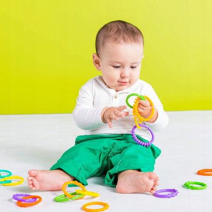 BRIGHT STARTS Coloridos aros para jugar y sujetar juguetes para bebés