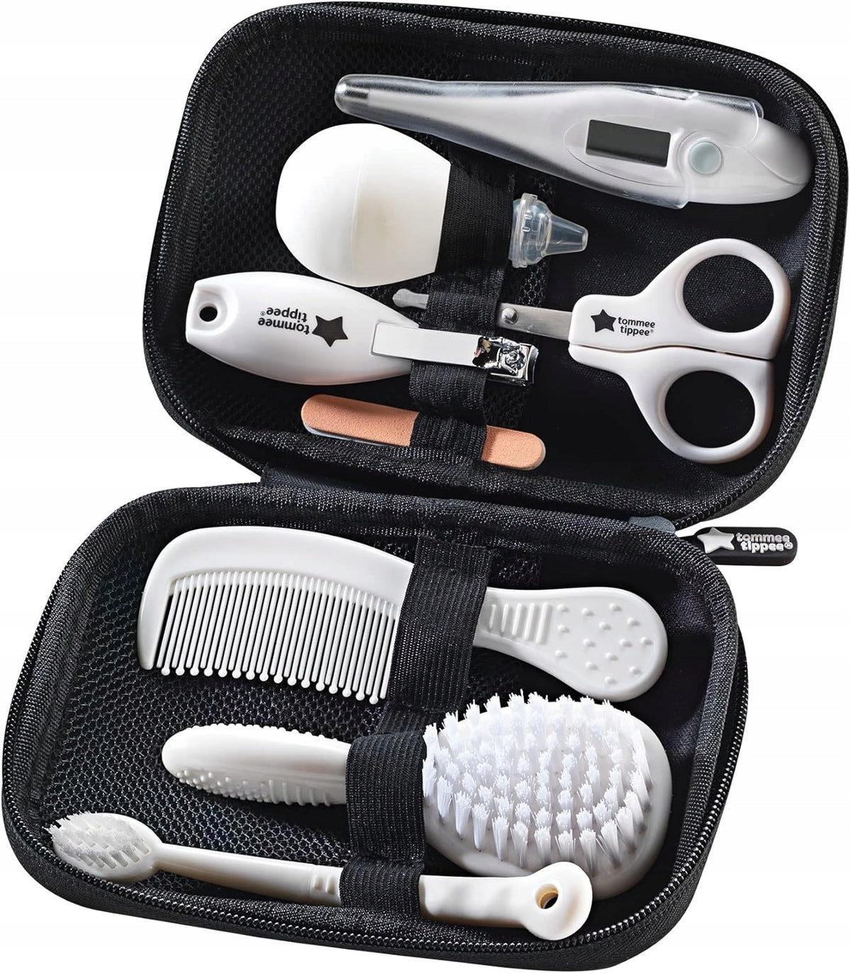 TOMMEE TIPPEE CareProtect zestaw do pielęgnacji dziecka 9 elementów + etui, biało-czarny