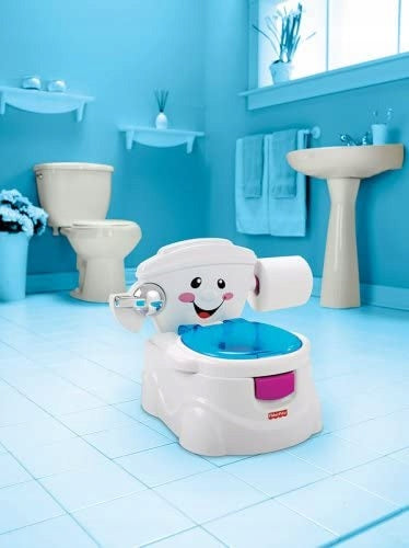 FISHER PRICE nocnik Moja Pierwsza Toaleta DE - interaktywny nocnik dla dzieci w łazience, nauka korzystania z toalety