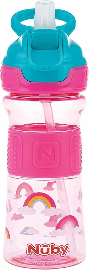 NUBY Vaso antiderrame Flip-it de tritán con pajita y boquilla 3 m+ 360 ml
