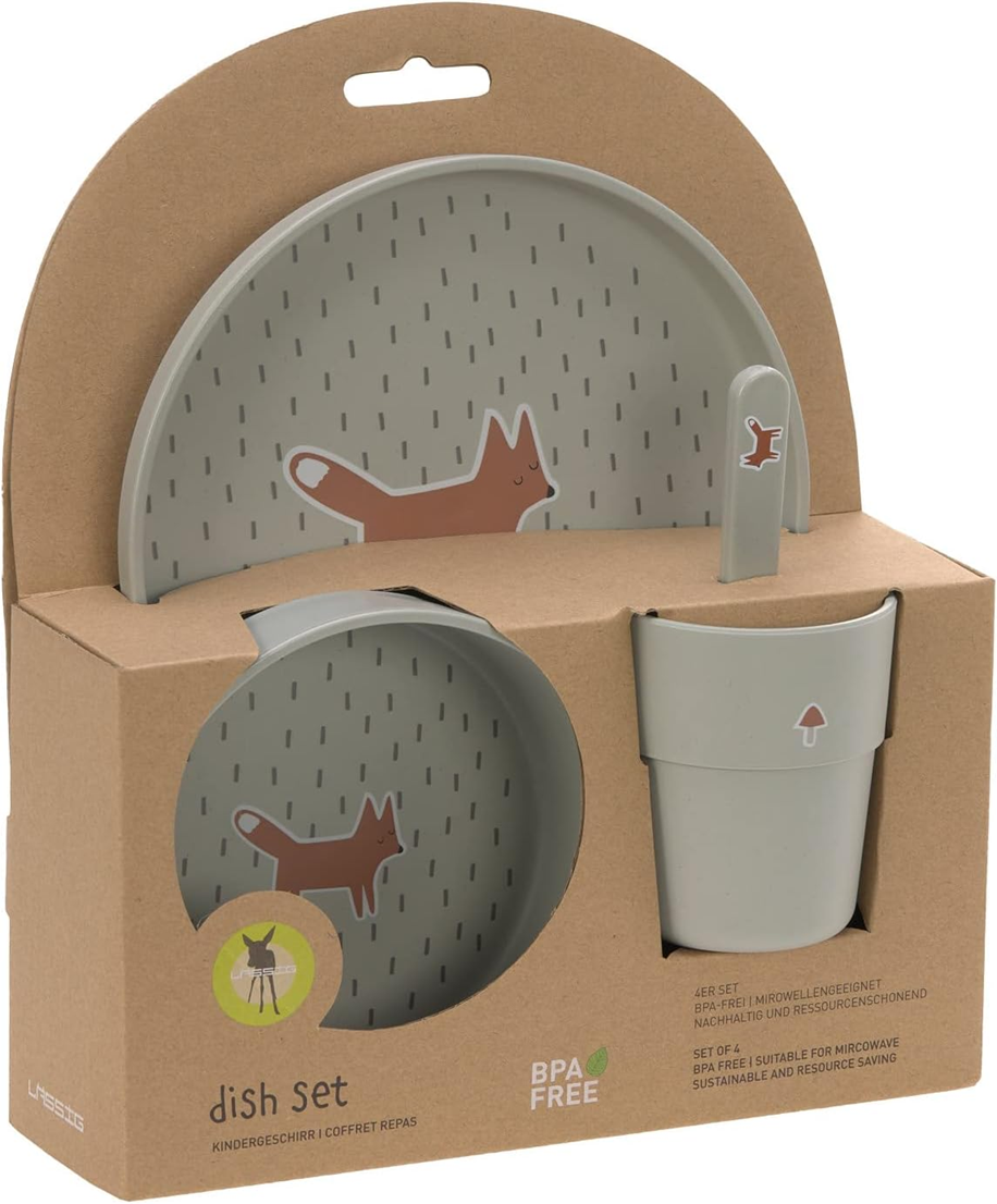 LASSIG set de vajilla sin melamina Little Forest Fox para niños