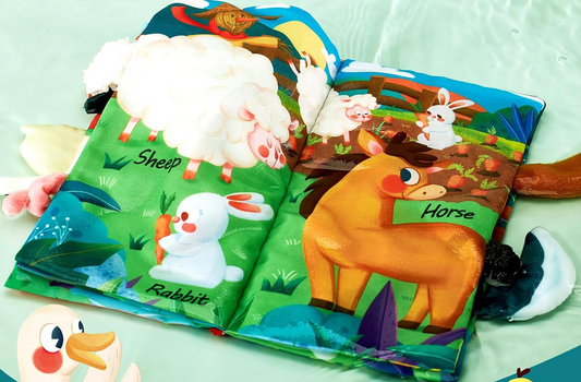 HAHALAND Animal Farm Colgante libro sensorial 12,5 x 22 cm