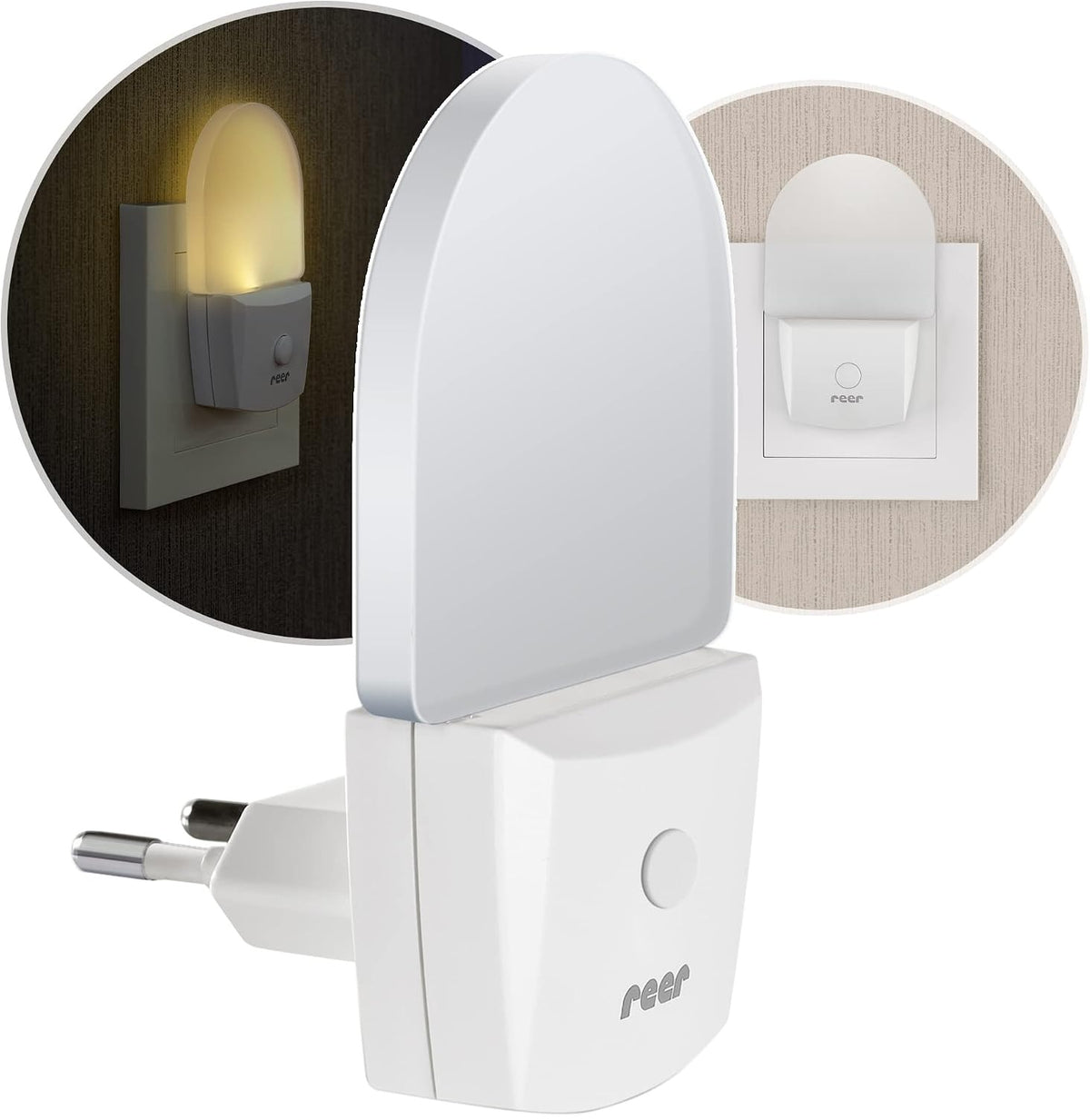 REER NightGuide luz nocturna LED para enchufe con interruptor 6 x 9,5 cm