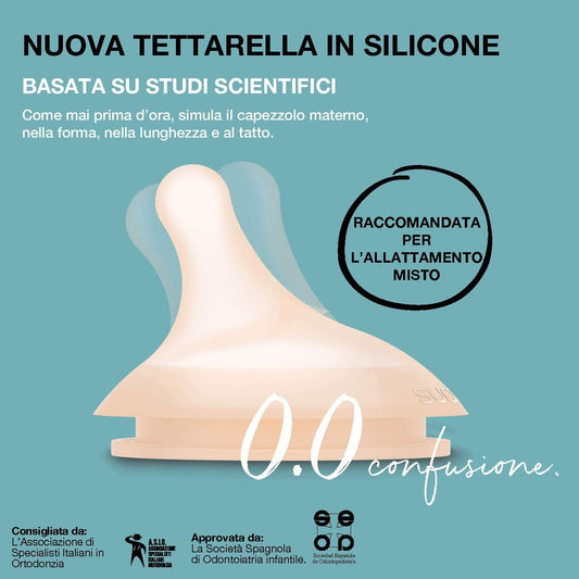 SUAVINEX Zero Zero chupete para biberón (L) líquidos espesos 6m+ x2 O