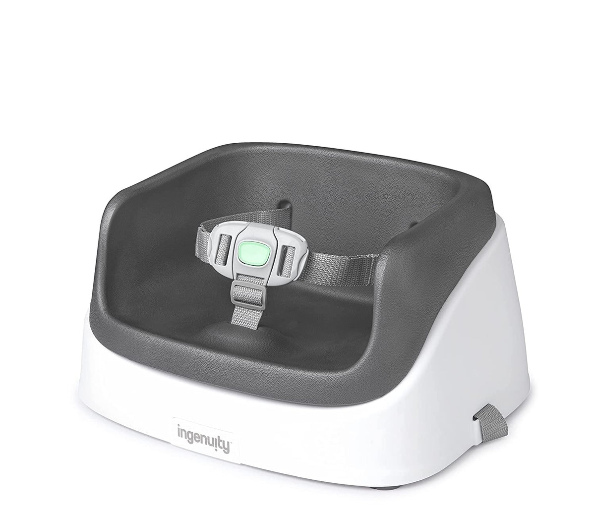 INGENUITY krzesełko do karmienia turystyczne, szare siedzisko SmartClean z pasami bezpieczeństwa dla dziecka