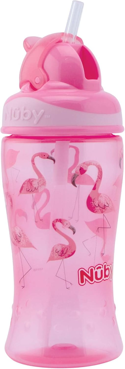 NUBY Vaso Flip-it antiderrames con pajita 12 m+ 360 ml
