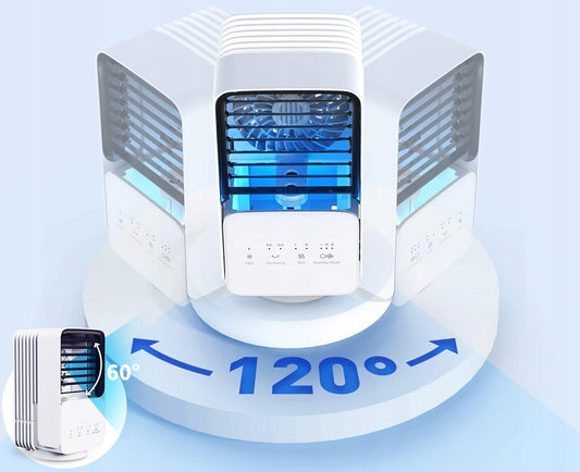 OMISOON Mini enfriador de aire climatizador 700 ml con panel táctil y luz