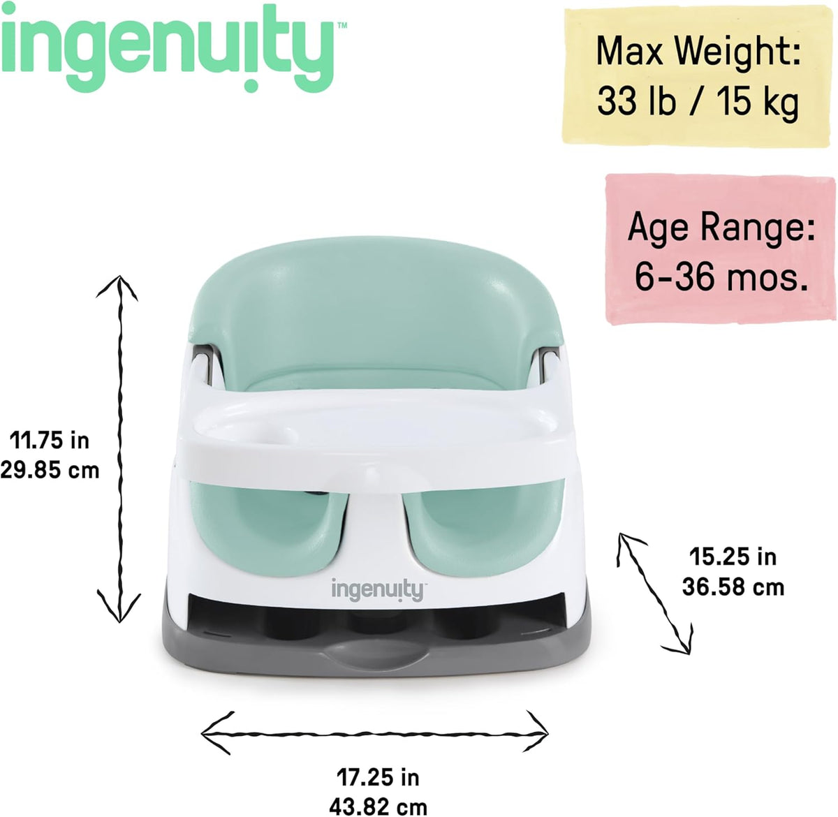 INGENUITY trona de viaje 2 en 1 para alimentación