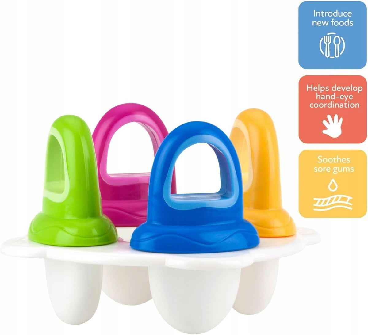 NUBY foremki do lodów w kształcie smoczka 6m+ BPA-free foremki do lodów dla niemowląt