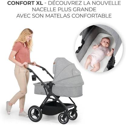 KINDERKRAFT B-TOUR cochecito multifuncional 3 en 1 hasta 22kg + silla MINK PRO
