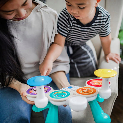 HAPE Baby Einstein drewniana perkusja dotykowa dla dzieci 12 m+, wielokolorowa, muzyczna zabawka sensoryczna