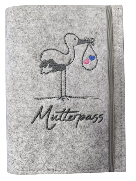 Funda de fieltro para tarjeta de embarazo CIGÜEÑA 14 x 19,5 cm