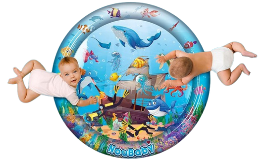 NOUBABY XXL alfombra de agua para jugar boca abajo 100 cm OCÉANO