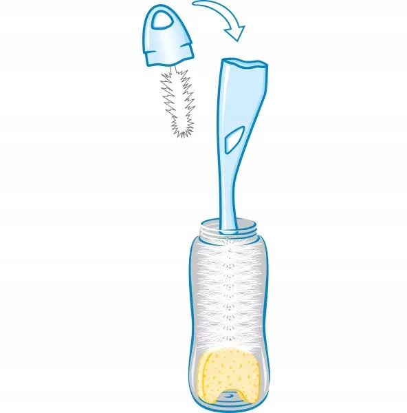 NUK 2en1 cepillo para limpiar tetinas de biberones y chupetes 28 cm