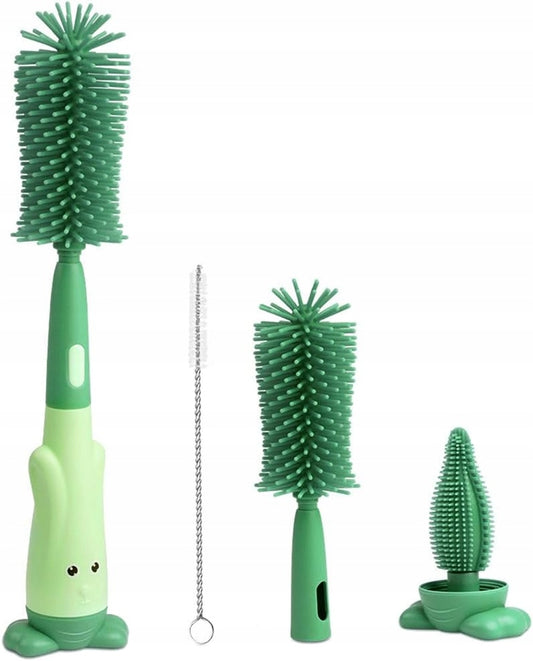 VICLOON set 3 en 1 cepillos de silicona para limpiar biberones, chupetes y pajitas 28cm