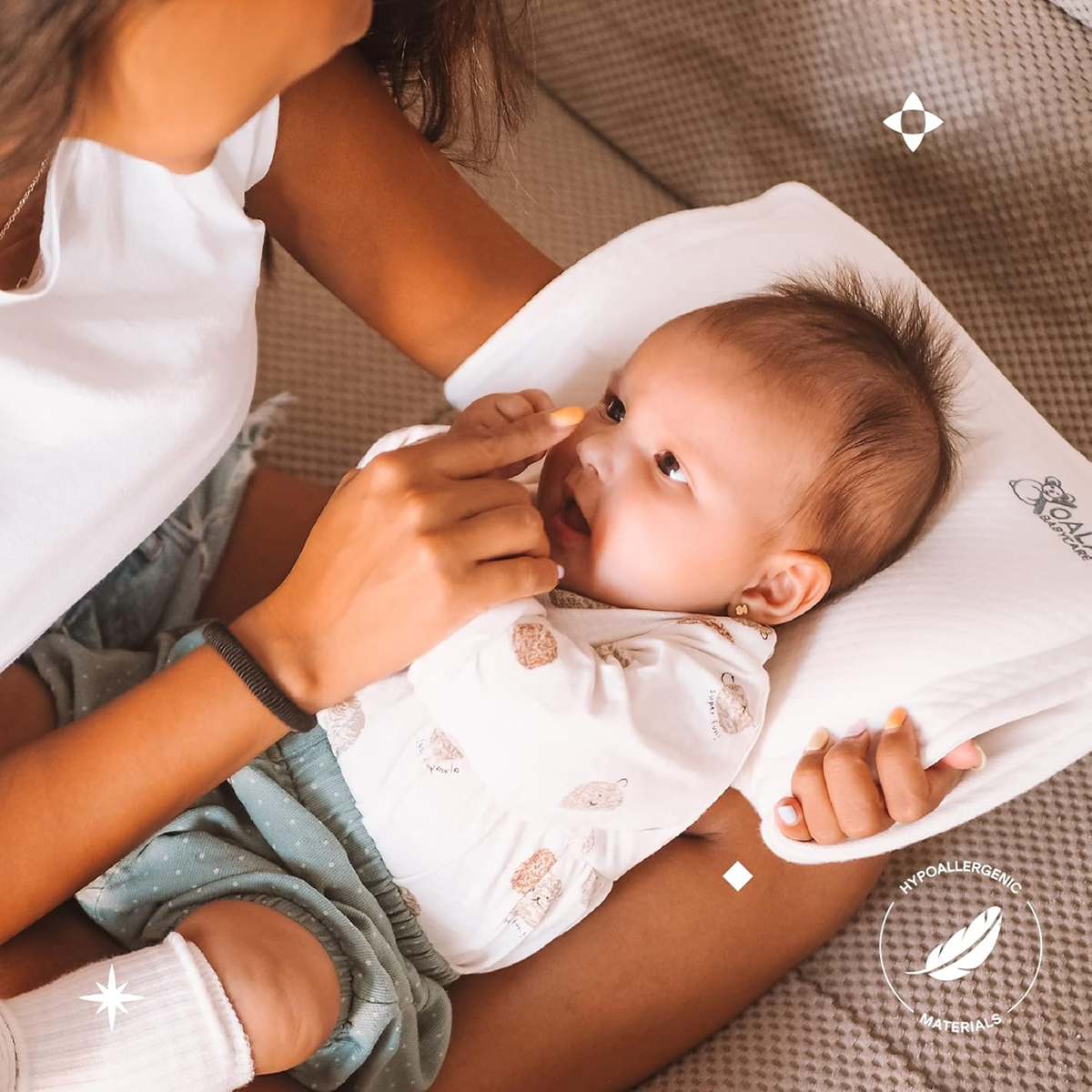 KOALA BABYCARE cojín para bebé con funda que previene la plagiocefalia