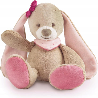 NATTOU pluszowa przytulanka Zajączek Nina 22 cm, miękka przytulanka brązowo-różowa dla dzieci 0+
