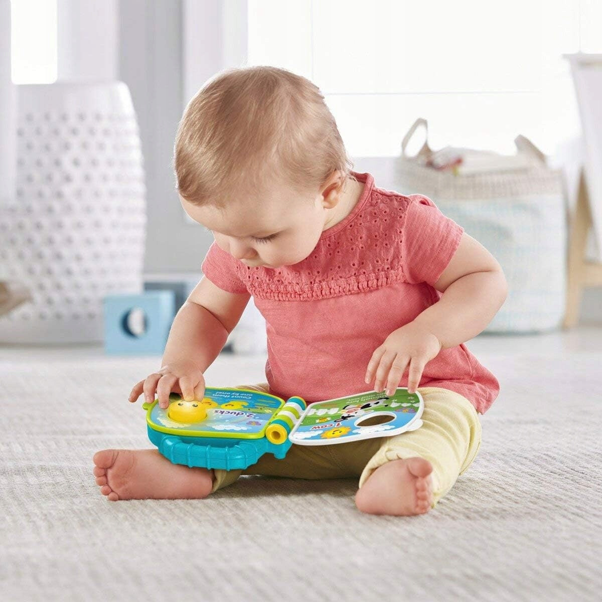 FISHER-PRICE GFP29 elektroniczna książeczka sensoryczna JĘZYK NIEMIECKI dla niemowląt 6 m+, wielokolorowa