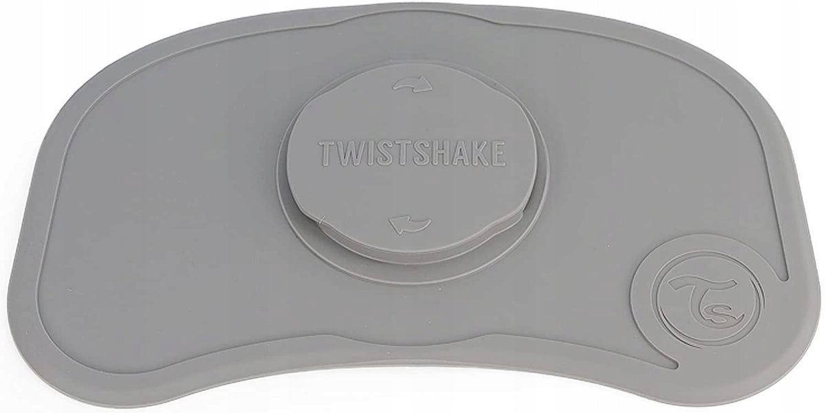 TWISTSHAKE mata CLICK MAT MINI + miseczka 6msc+ szara silikonowa mata z miseczką i systemem przyssawki