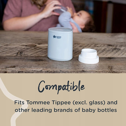 TOMMEE TIPPEE LetsGo podróżny podgrzewacz USB, kompatybilny z butelkami dla niemowląt, szary
