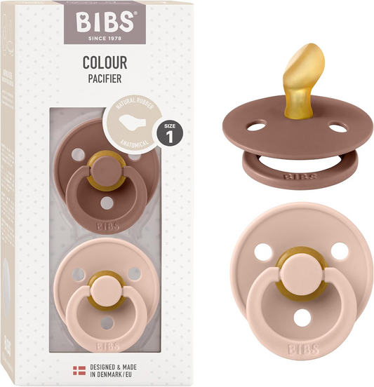 BIBS COLOUR chupetes calmantes 2 pack caucho natural 0-6 meses anatómicos