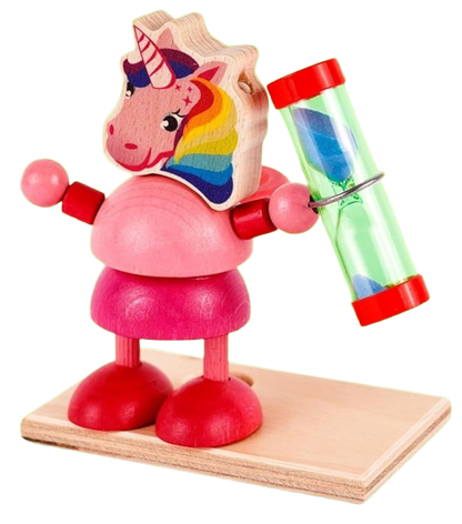 HESS reloj de arena de madera para cepillarse los dientes con soporte para cepillo UNICORNIO