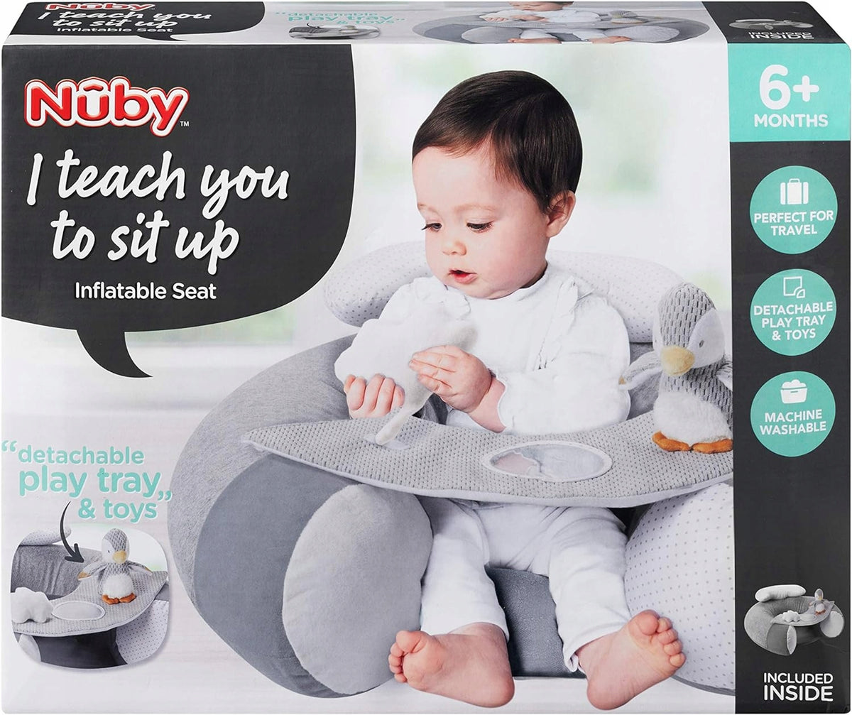NUBY SIT-ME-UP siedzisko dla niemowląt z pingwinem, 6+ miesięcy, do nauki siadania