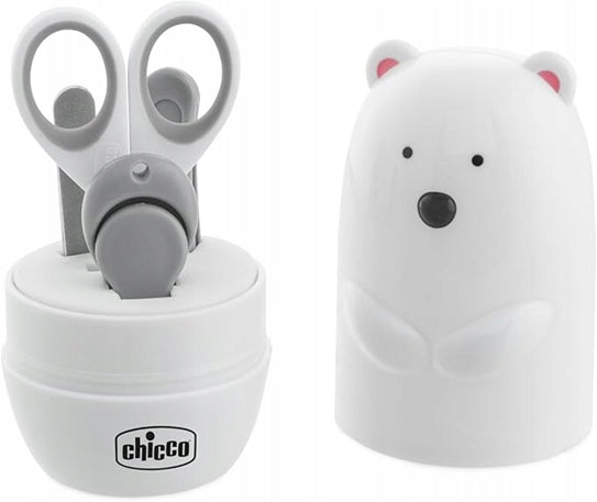 CHICCO set de manicura para niños 5 piezas + organizador OSO POLAR