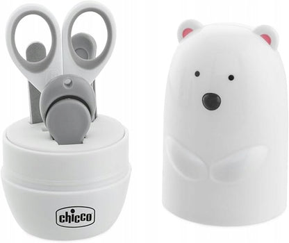 CHICCO set de manicura para niños 5 piezas + organizador OSO POLAR