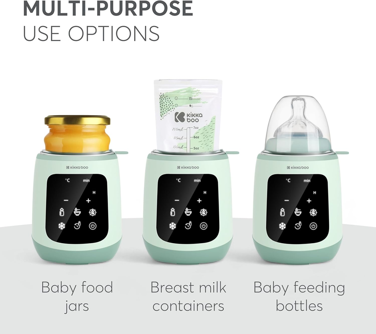 KIKKA BOO Esterilizador y calientabiberones 4 en 1 para biberones y tarros