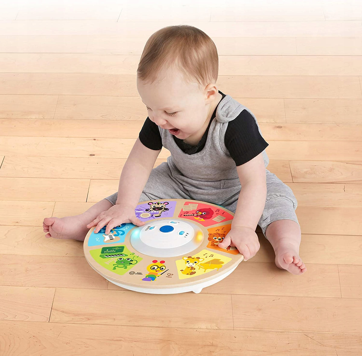 HAPE Magic Touch drewniana symfonia dotykowa, interaktywna zabawka muzyczna dla niemowląt 6 m+ z melodiami