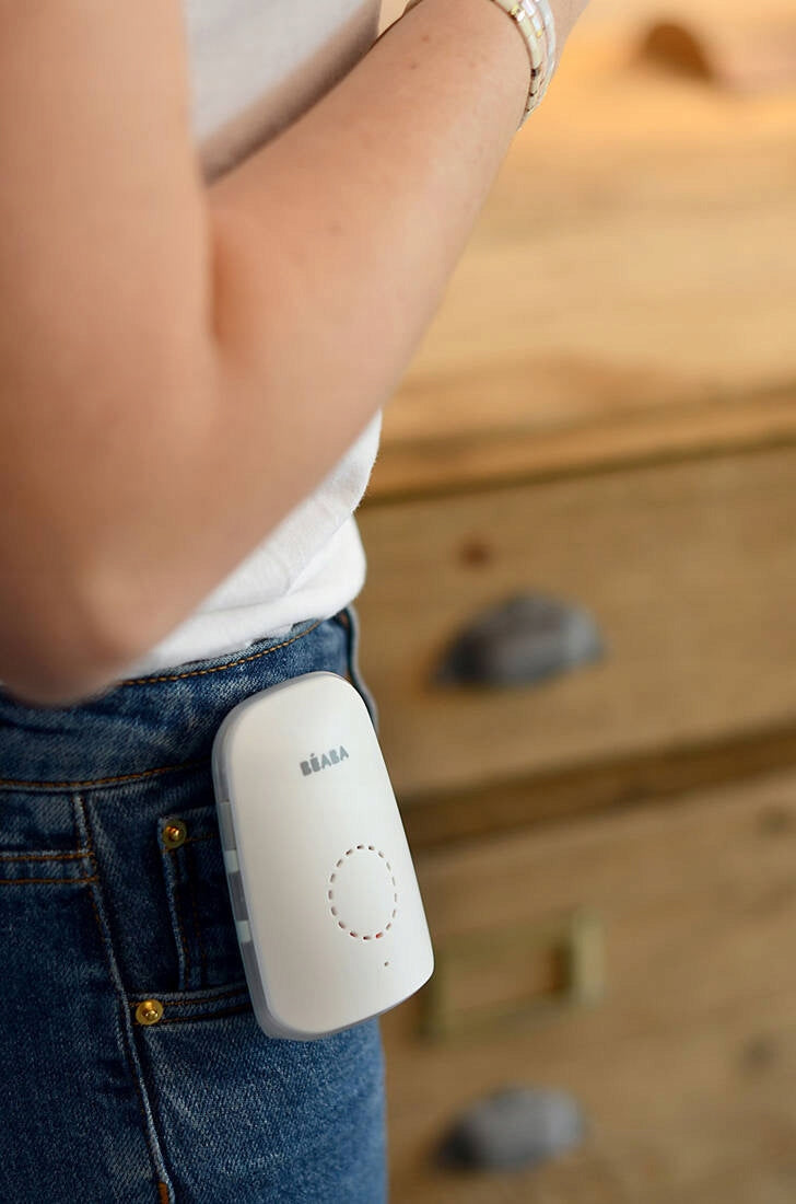 BEABA Simply Zen niania elektroniczna FHSS VOX, biały nadajnik przy pasku rodzica