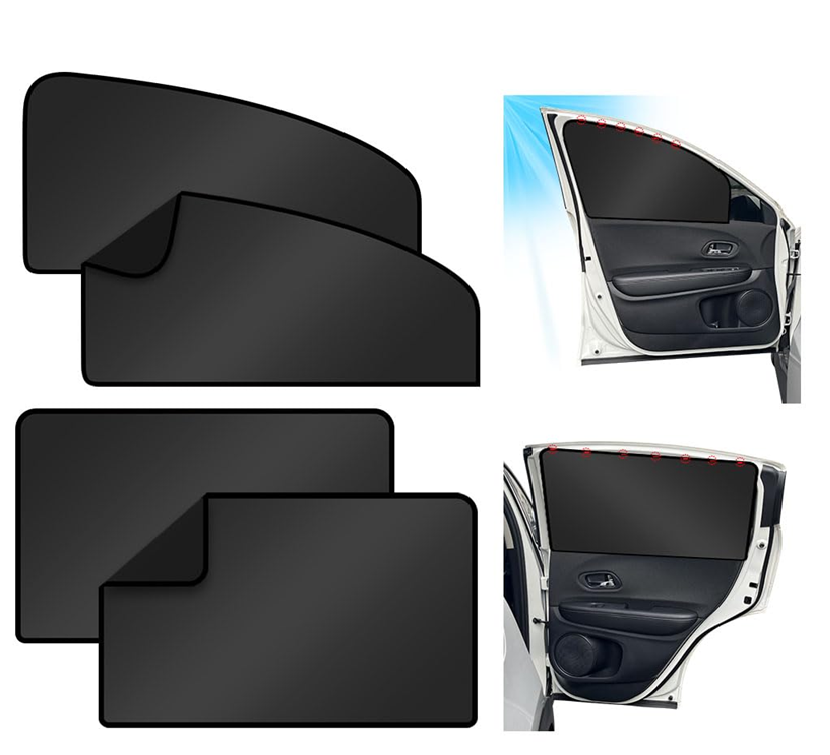 URAQT parasoles para ventanas laterales de coche 4 unidades