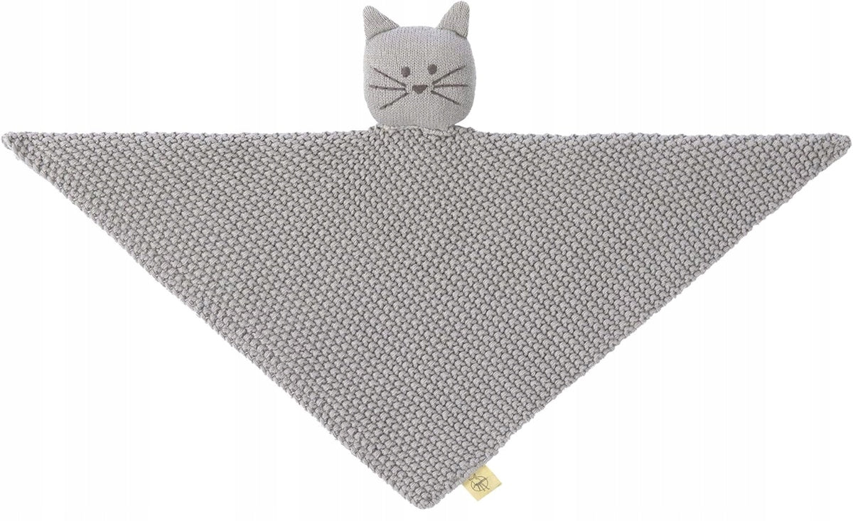 LASSIG Little Chums edredón de punto con gato de peluche 26 cm