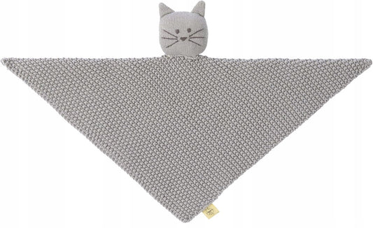LASSIG Little Chums edredón de punto con gato de peluche 26 cm