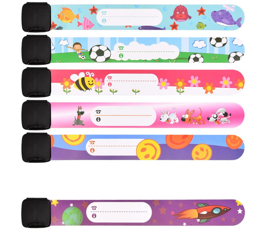 Pulseras SOS impermeables para niños, 6 unidades