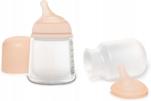 SUAVINEX zestaw startowy ZERO ZERO 180ml  (A) Adaptable Flow 0m+ butelka antykolkowa z silikonowym smoczkiem
