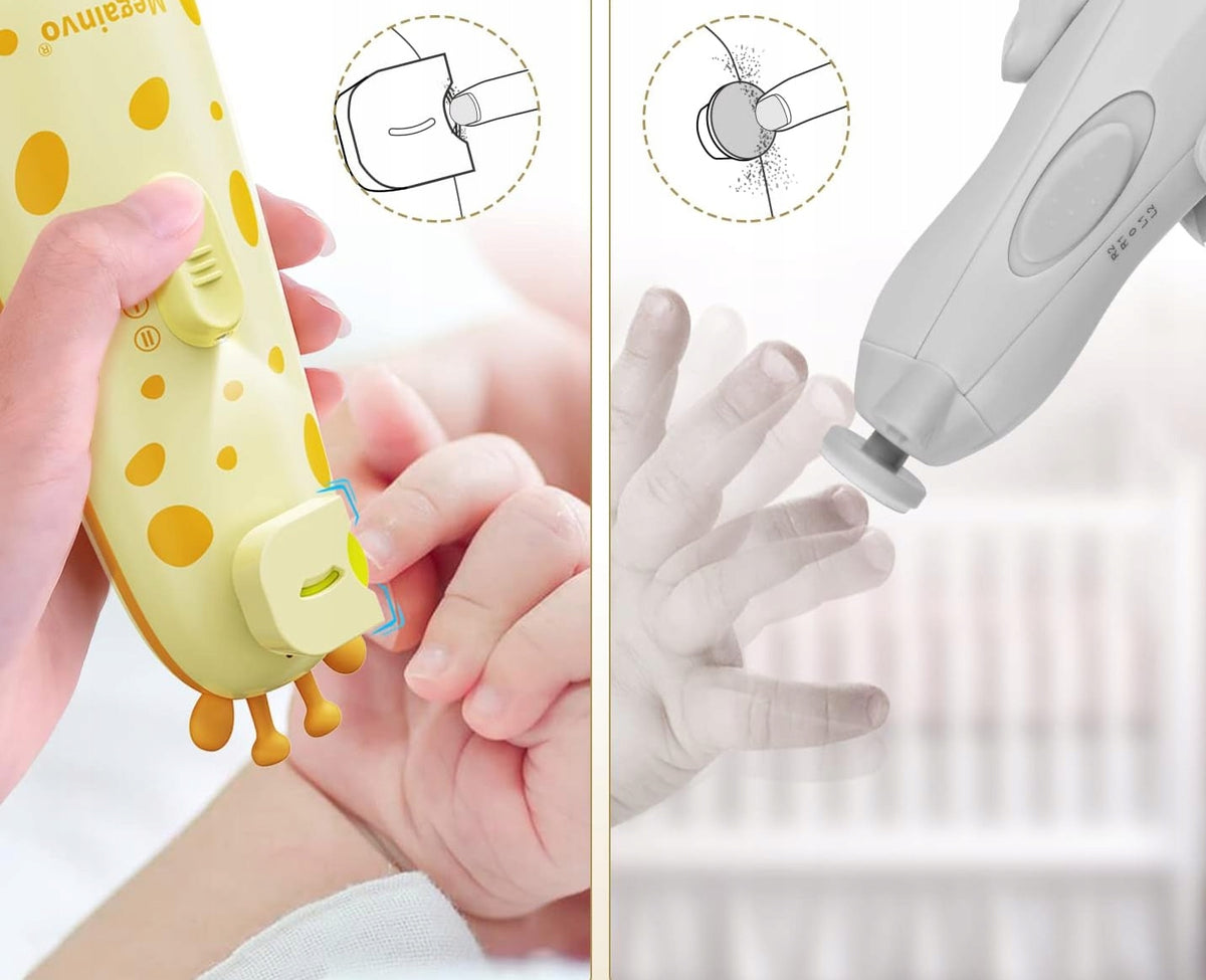 MEGAINVO electric nail file with LED light, 10 attachments