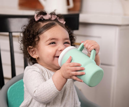 INFANTINO My 1st Tumbler vaso de silicona antigoteo con boquilla 266 ml 6 m+