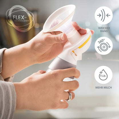 MEDELA Swing Maxi podwójny laktator 2-fazowy z technologią Flex, miękkim kołnierzem i większym odciąganiem mleka
