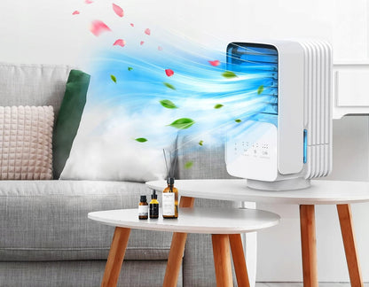 OMISOON Mini enfriador de aire climatizador 700 ml con panel táctil y luz