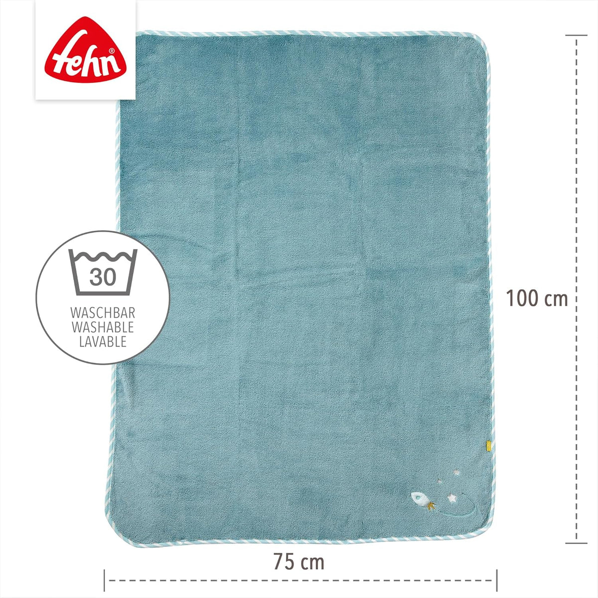 FEHN Little Castle baby blanket 75x100 cm with rattle