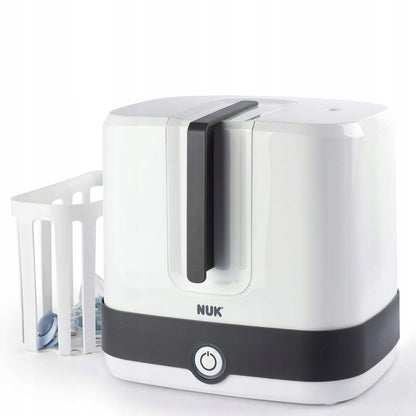 NUK Vario Express sterylizator parowy 6 minut 1 "O - biały sterylizator parowy do butelek z koszykiem