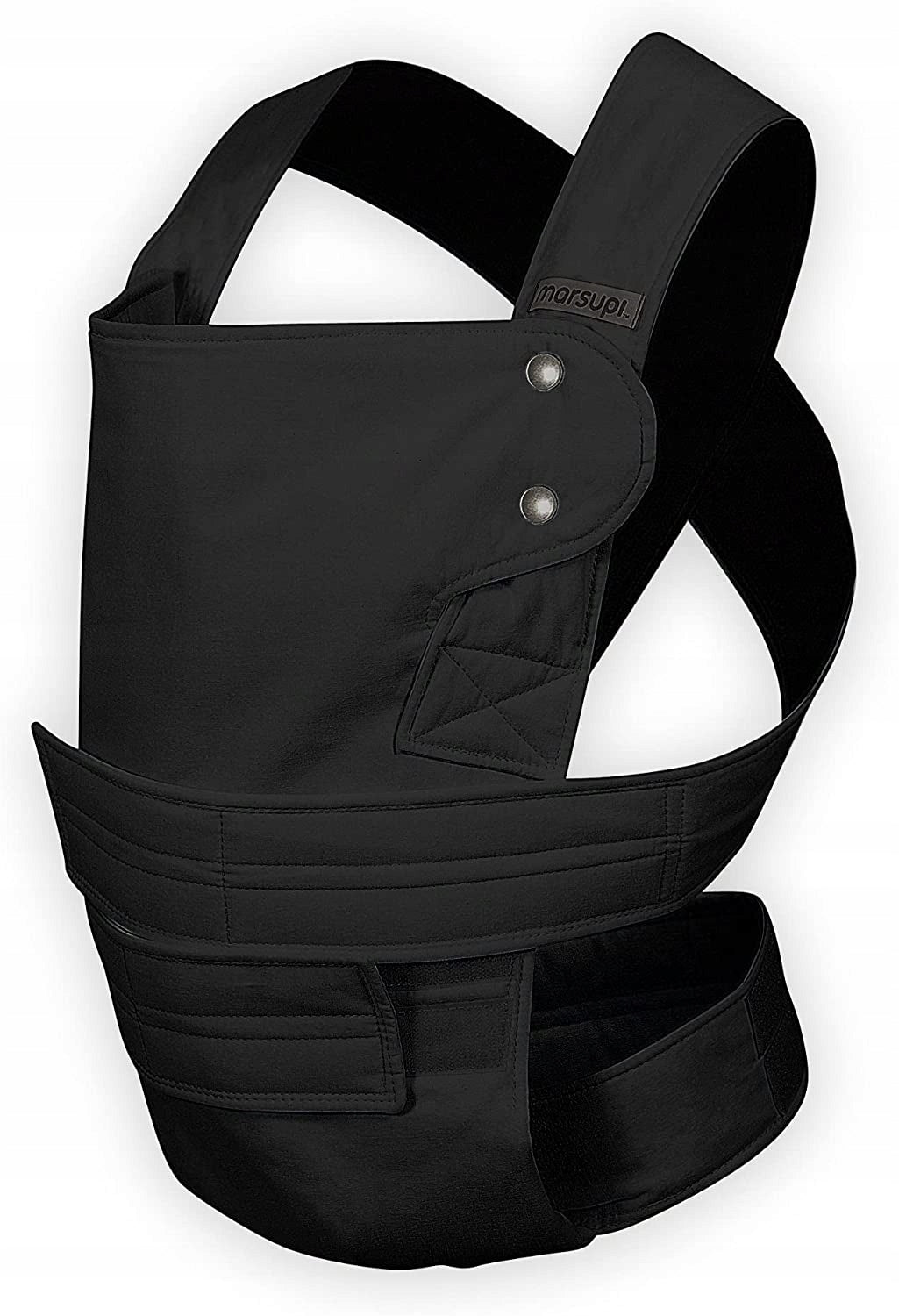 MARSUPI 2.0 nosidełko ergonomiczne L 3,5 - 15 kg czarne, miękkie nosidło dla niemowląt