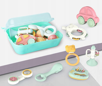 TOYABI Sonajeros para bebés set de 10 piezas + caja de almacenamiento