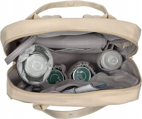 LASSIG GRE torba plecak na akcesoria VIVIDAL beżowy plecak na pieluchy i butelki, uszkodzony zatrzask
