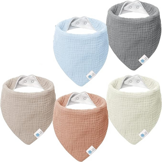 LULU MOON baberos bandana con broche 0-36 meses x5
