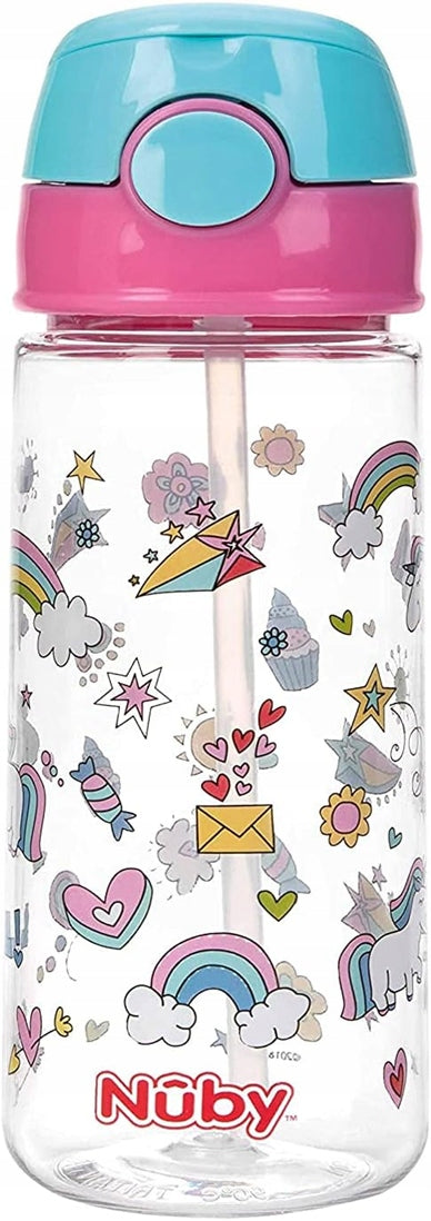 NUBY Vaso de tritán con pajita 4m+ 540 ml
