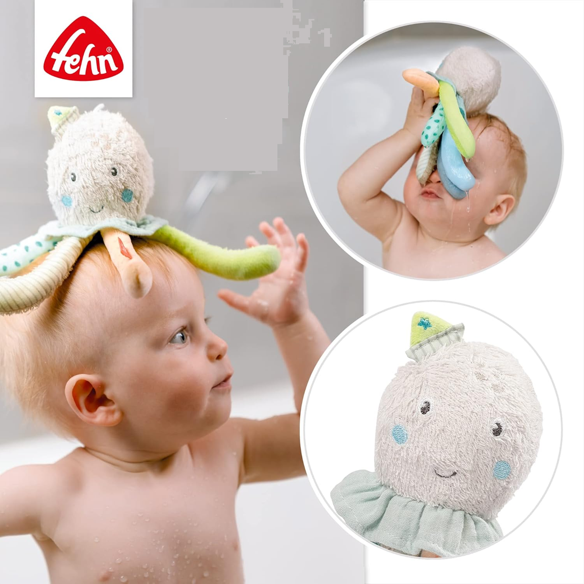 Juguete de baño de peluche FEHN PULPO 17 cm 0+